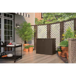 Suncast Resin 35-1/4 in. H x 42-1/4 in. W x 23 in. D Brown Outdoor Storage Cabinet