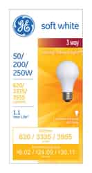 GE Lighting 50/200/250 watts A21 Incandescent Bulb 620/3,335/3,955 lumens Soft White A-Line 1 p