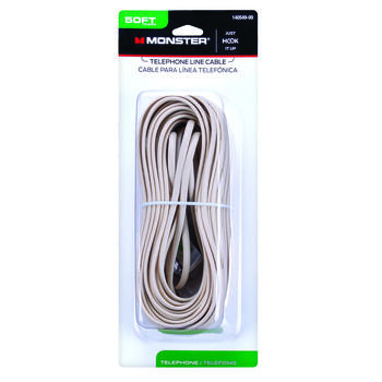 Monster Cable 50 ft. L Modular Telephone Line Cable Ivory