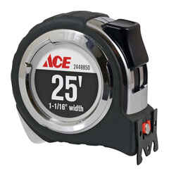 Ace 25 ft. L x 1.06 in. W Magnetic Hook Tape Measure Silver 1 pk