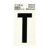 Hy-Ko Reflective Vinyl 2 in. T Letter Self-Adhesive Black