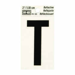 Hy-Ko Reflective Vinyl 2 in. T Letter Self-Adhesive Black