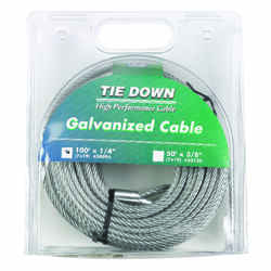 Tie Down Engineering Galvanized Galvanized Steel 1/4 in. Dia. x 100 ft. L Aircraft Cable