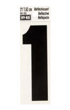 Hy-Ko 3 in. Vinyl 1 Number Self-Adhesive Black Reflective