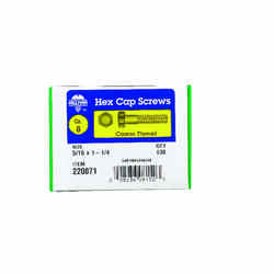 HILLMAN 5/16 in. Dia. x 1-1/4 in. L Heat Treated Yellow Dichromate Hex Head Cap Screw 100 box