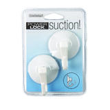 InterDesign White Plastic Small and Medium 2 in. L Hook 2 lb. per Hook 2 pk Power Lock Suction