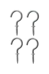 Ace Small Silver Stainless Steel Hook 4 pk 10 lb. 3/4 in. L