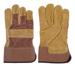 Ace Split Cowhide Leather Work Gloves Large Brown