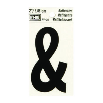 Hy-Ko Reflective Vinyl Black Ampersand Special Character Self-Adhesive 2 in.