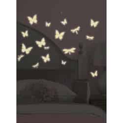 Roommates 5 in. W X 3.5 in. L Butterfly and Dragonfly Peel and Stick Glow in the Dark Wall Decal