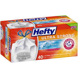 Hefty Ultra Strong 13 gal. Kitchen Trash Bags Drawstring 40 pk