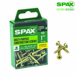 SPAX No. 8 x 1 in. L Phillips/Square Flat Yellow Zinc Steel Multi-Purpose Screw 30 each