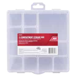 Ace 8 in. L x 8 in. W x 1-3/4 in. H Tool Storage Bin Plastic 13 compartment Clear