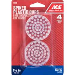 Ace Plastic Spiked Caster Cup Clear Round 1-7/8 in. W 4 pk