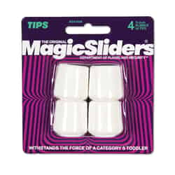Magic Sliders Rubber Leg Tip White 7/8 in. W 4 pk Round