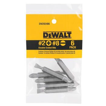 DeWalt #2/#8 in. x 2 in. L Phillips/Slotted 1/4 in. Heat-Treated Steel 6 pc. Double-Ended Screwd