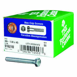 Hillman M6-1.00 mm Dia. x 45 mm L Heat Treated Steel Hex Head Cap Screw 50 pk