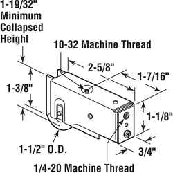 Prime-Line 1-1/2 in. D X 5/16 in. L Steel Roller Assembly 1 pk