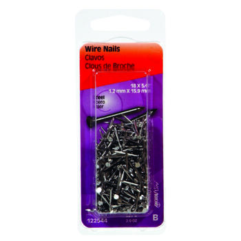 HILLMAN 18 Ga. x 5/8 in. L Bright Steel Wire Nails 2 oz.