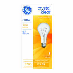 GE Lighting 200 watts A21 Incandescent Bulb 3780 lumens White A-Line 1 pk