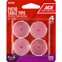 Ace Plastic Patio Table Tips Clear Round 4 pk