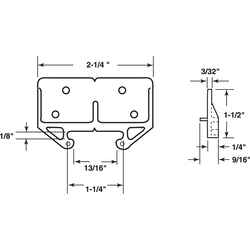 Prime-Line 1-3/16 in. L Plastic Drawer Track Guide 1 pk