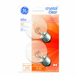 GE Lighting 40 watts G16.5 Incandescent Bulb 310 lumens Daylight Globe 2 pk