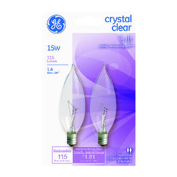 GE Lighting 15 watts A30 Incandescent Bulb 115 lumens Soft White Decorative 2 pk