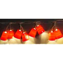 Summer Nights Incandescent Red Solo Cup Light Set Clear 7-1/2 ft. 10 lights
