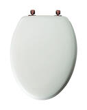 Mayfair Elongated White Molded Wood Toilet Seat