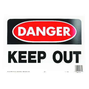 Hy-Ko English 10 in. H x 14 in. W Danger/Keep Out Plastic OSHA Sign