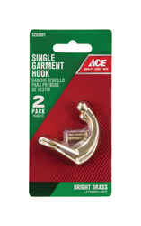 Ace Bright Brass Gold Brass Small Single Garment Hook 2 pk 1-3/4 in. L