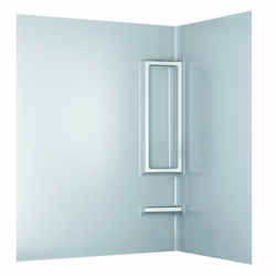 Delta Bathing System 60.5 in. H x 5.25 in. W x 33.25 in. L White Five Piece Corner Shower Wall