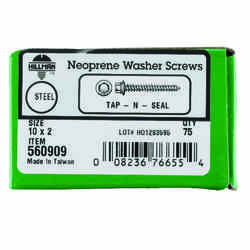 HILLMAN 2 in. L x 10 Zinc-Plated Steel Screws w/Washers 75 per box Hex Head Hex