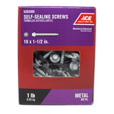 Ace 1-1/2 in. L x 10 Sizes Hex Head Steel Self-Sealing Screws 1 lb. Galvanized Hex