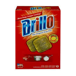 Brillo Heavy Duty Steel Wool Pads For Multi-Purpose 10 pk