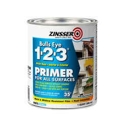 Zinsser Bulls-Eye 1-2-3 White Water-Based Styrenated Acrylic Primer and Sealer 1 qt