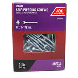 Ace 1-1/2 in. L x 8 Sizes Hex Washer Head Zinc-Plated Steel Self-Piercing Screws Hex/Slotted 1