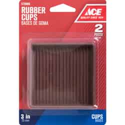 Ace Rubber Caster Cup Brown Square 3 in. W x 3 in. L 2 pk