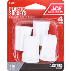 Ace Plastic Caster Socket 4 pk