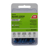 Ace 1/4 in. x 2-3/4 in. L Phillips Flat Head Ceramic Steel Masonry Screws 12 pk