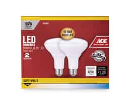 Ace BR30 E26 (Medium) LED Bulb Soft White 65 Watt Equivalence 2 pk
