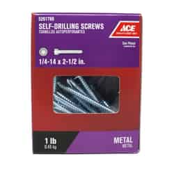 Ace 1/4-14 Sizes x 2-1/2 in. L Hex Zinc-Plated Steel Hex Washer Head 1 lb. Self- Drilling Screw