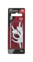 Ace Small White 1.9375 in. L Cup Hook 25 lb. 3 pk Steel