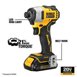 DeWalt Max 20 V 1/4 in. Cordless Brushless Impact Driver Kit (Battery & Charger)