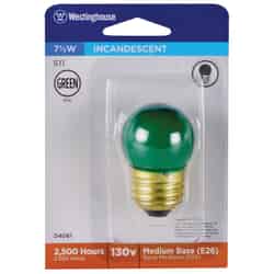 Westinghouse 7.5 watts S11 Incandescent Bulb Green 1 pk