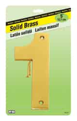 Hy-Ko 5 in. Brass Brass Plated 1 Number Nail-On