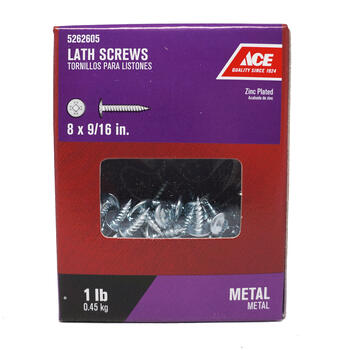 Ace No. 8 x 9/16 in. L Phillips Truss Washer Head Zinc-Plated Steel Lath Screws 1 lb. 253 pk