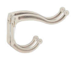 Ace 2-5/16 in. L Silver Metal Small Coat and Hat Hook Satin Nickel 2 pk