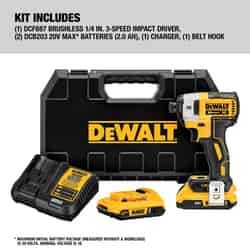 DeWalt 20V MAX 20 V Brushless Impact Driver Kit (Battery & Charger)